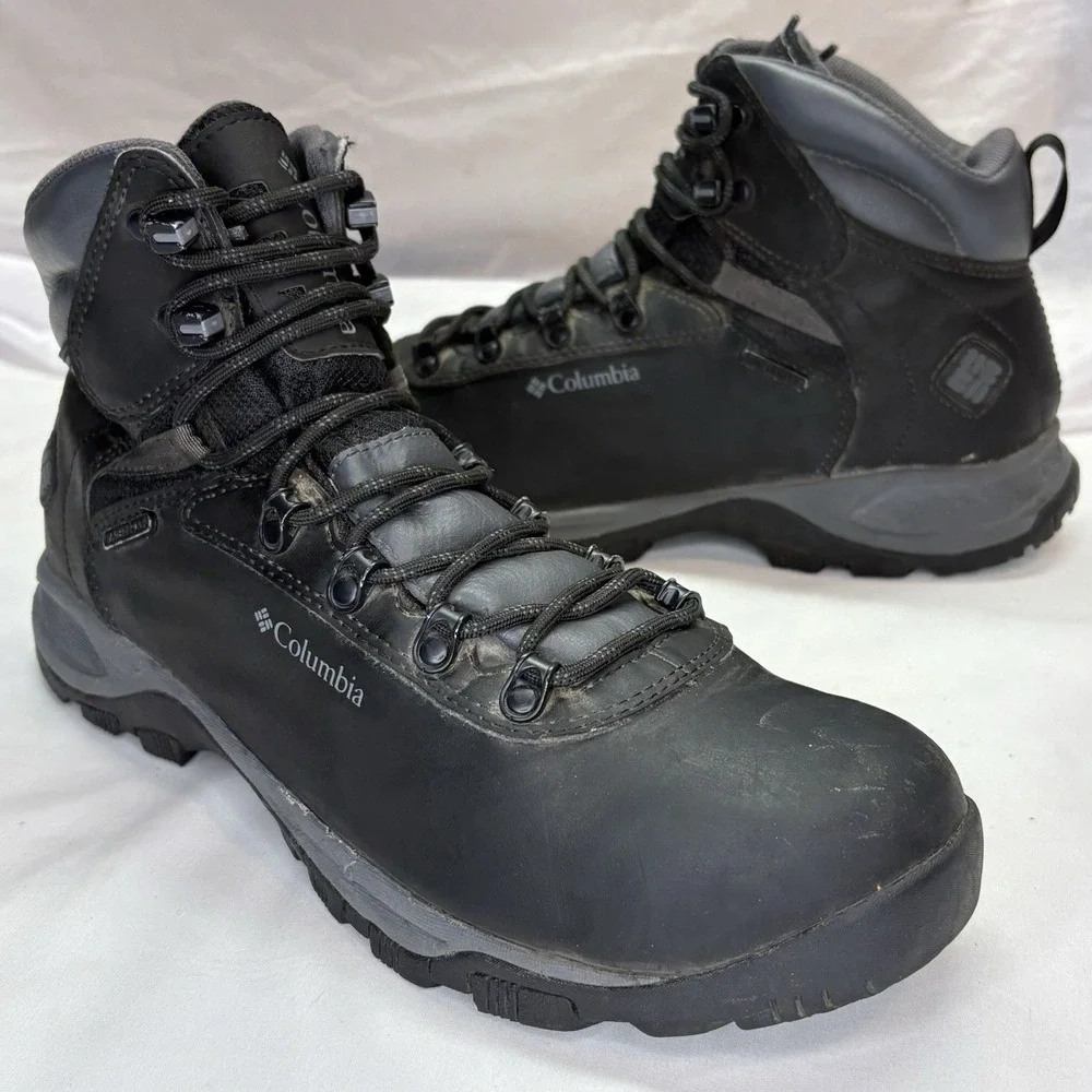 Columbia Newton Ridge Plus II Waterproof Hiking Boots Mens 10.5 Black BM2590